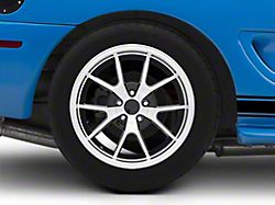 Deep Dish FR500 Style Gloss Black Machined Wheel; Rear Only; 18x10; 22mm Offset (94-98 Mustang)