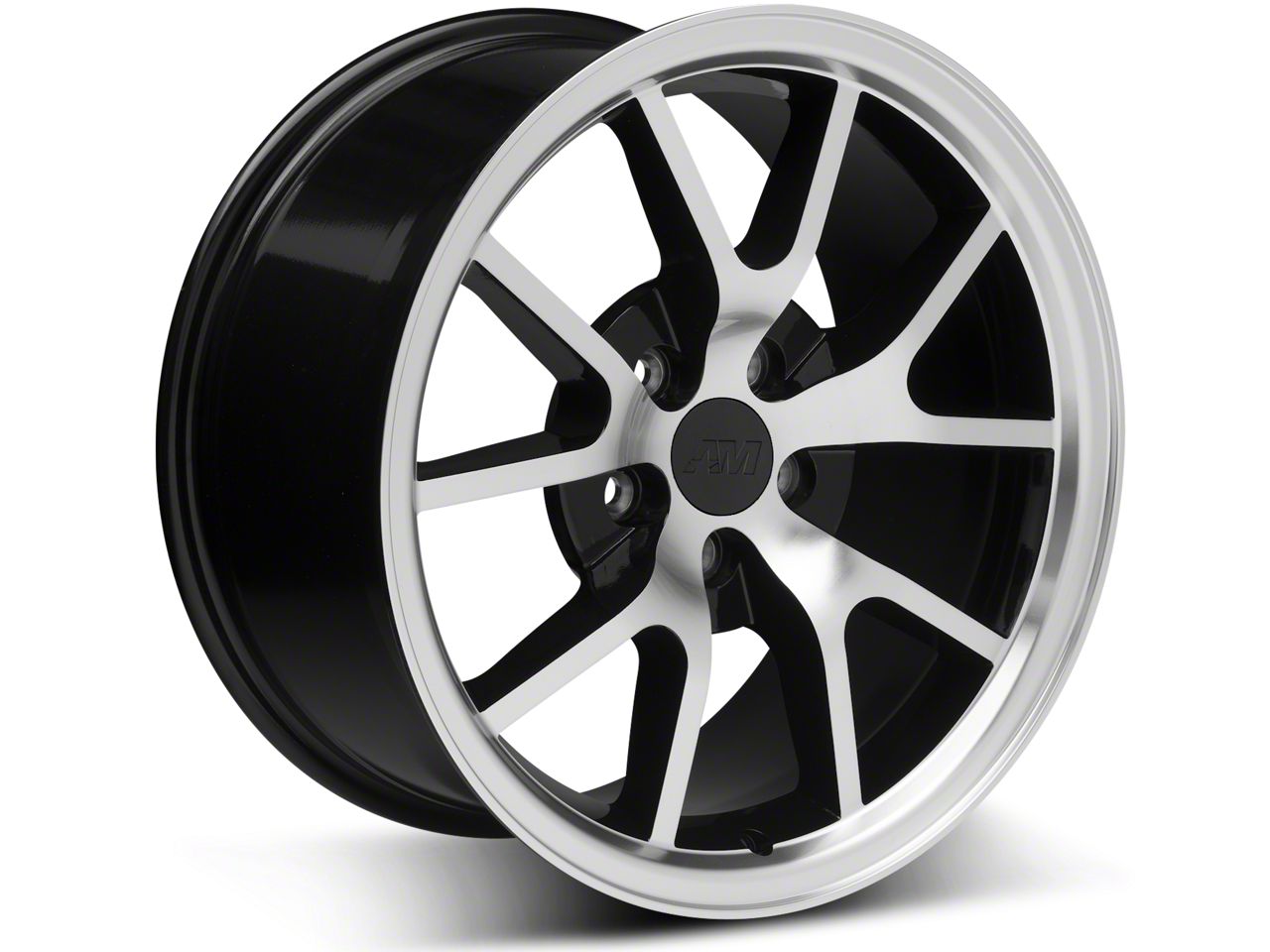 Mustang FR500 Style Gloss Black Machined Wheel; 18x9; 30mm