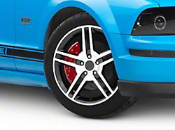 2010 GT500 Style Gloss Black Machined Wheel; 18x9; 30mm Offset (05-09 Mustang)