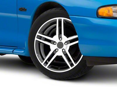 2010 GT500 Style Gloss Black Machined Wheel; 18x9; 30mm Offset (94-98 Mustang)