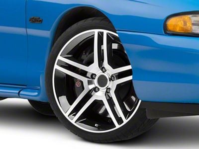 2010 GT500 Style Gloss Black Machined Wheel; 19x8.5; 30mm Offset (94-98 Mustang)