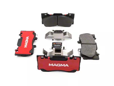 Magma Brakes Severe Duty Semi-Metallic Brake Pads; Front Pair (15-23 Mustang GT w/o Performance Pack, EcoBoost w/ Performance Pack)