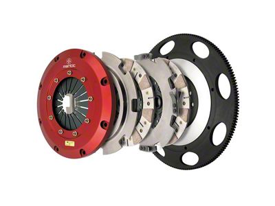 Mantic Clutch 9000 Series Twin Disc Ceremetallic Clutch Kit with Lightened Steel Flywheel; 26-Spline (97-04 Corvette C5)