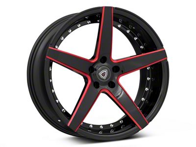 Marquee Wheels M3226 Gloss Black with Red Milled Accents Wheel; 20x9; 15mm Offset (06-10 RWD Charger)