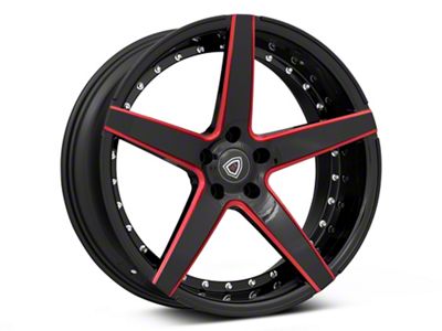 Marquee Wheels M3226 Gloss Black with Red Milled Accents Wheel; 20x9 (06-10 RWD Charger)