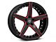 Marquee Wheels M3226 Gloss Black with Red Milled Accents Wheel; 20x9 (06-10 RWD Charger)