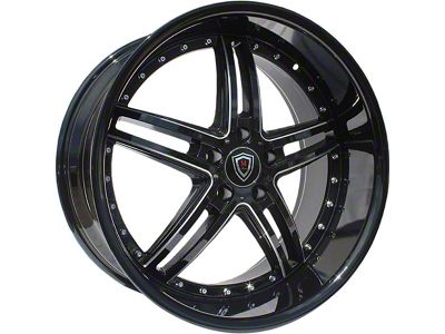 Marquee Wheels M5329 Gloss Black Milled Wheel; Rear Only; 20x10.5 (06-10 RWD Charger)