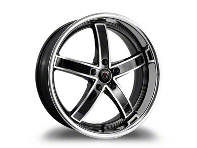 Marquee Wheels M5330A Gloss Black Machined with Stainless Lip Wheel; Rear Only; 20x10.5 (06-10 RWD Charger)