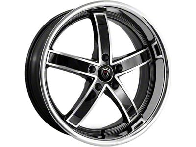 Marquee Wheels M5330A Gloss Black Machined with Stainless Lip Wheel; 20x9 (06-10 RWD Charger)