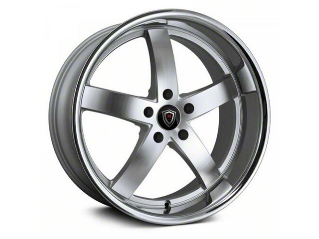 Marquee Wheels M5330B Silver Machined with Stainless Lip Wheel; 20x9 (06-10 RWD Charger)