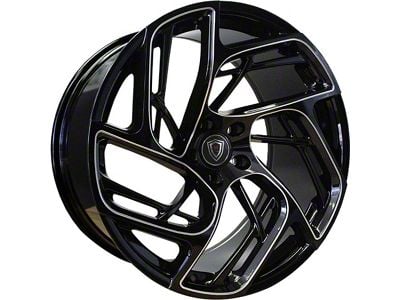 Marquee Wheels M1002 Gloss Black Milled Wheel; Rear Only; 20x10.5 (08-23 RWD Challenger)