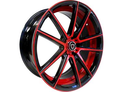 Marquee Wheels M3197 Gloss Black with Red Inner Line Wheel; 20x8.5; 35mm Offset (08-23 RWD Challenger, Excluding SRT Demon, SRT Hellcat & SRT Jailbreak)