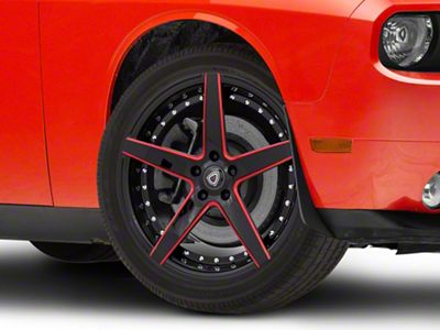 Marquee Wheels M3226 Gloss Black with Red Milled Accents Wheel; 20x9 (08-23 RWD Challenger)