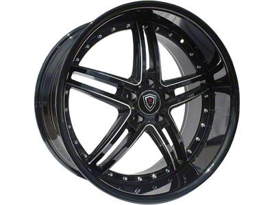 Marquee Wheels M5329 Gloss Black Milled Wheel; 20x9 (08-23 RWD Challenger, Excluding SRT Demon, SRT Hellcat & SRT Jailbreak)