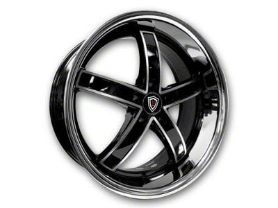 Marquee Wheels M5330 Gloss Black Machined with Stainless Lip Wheel; Rear Only; 20x10.5 (08-23 RWD Challenger)