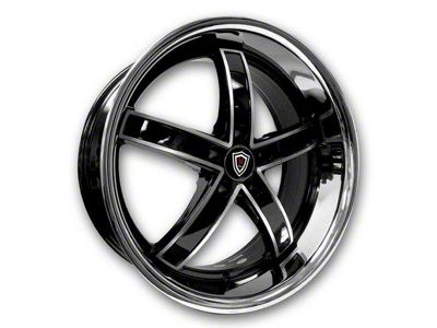 Marquee Wheels M5330 Gloss Black Machined with Stainless Lip Wheel; Rear Only; 20x10.5; 20mm Offset (08-23 RWD Challenger)