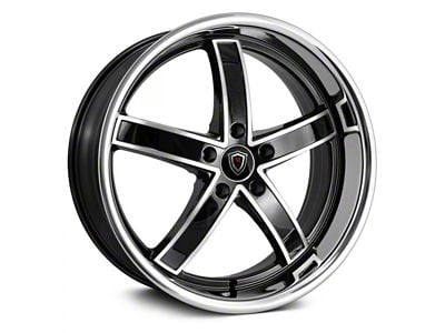 Marquee Wheels M5330 Gloss Black Machined with Stainless Lip Wheel; 20x9 (08-23 RWD Challenger, Excluding SRT Demon, SRT Hellcat & SRT Jailbreak)