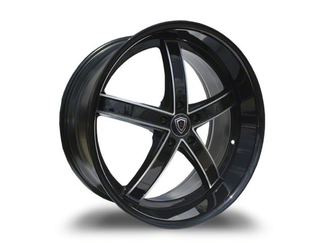 Marquee Wheels M5330A Gloss Black Machined Wheel; 20x9 (08-23 RWD Challenger, Excluding SRT Demon, SRT Hellcat & SRT Jailbreak)