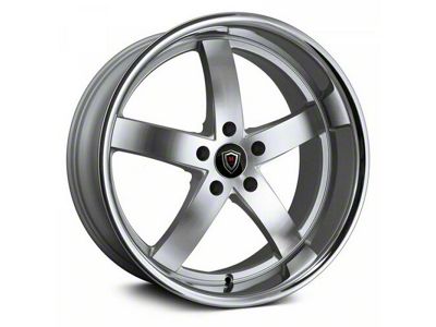Marquee Wheels M5330B Silver Machined with Stainless Lip Wheel; 20x9; 15mm Offset (08-23 RWD Challenger)