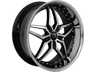 Marquee Wheels M5331A Gloss Black Machined with Stainless Lip Wheel; 20x9 (08-23 RWD Challenger)