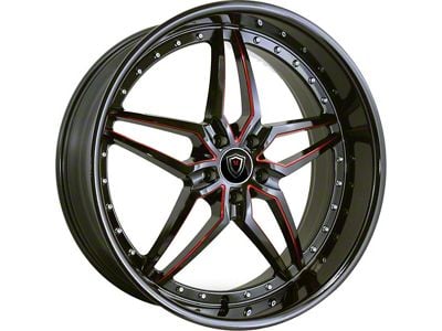 Marquee Wheels M5331A Gloss Black with Red Milled Accents Wheel; 20x9 (08-23 RWD Challenger)