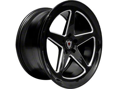 Marquee Wheels M9535 Gloss Black Milled Wheel; Rear Only; 20x10.5; 15mm Offset (08-23 RWD Challenger)
