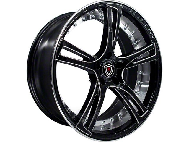 Marquee Wheels MDR3247 Gloss Black Milled Wheel; Rear Only; 20x10.5 (08-23 RWD Challenger)