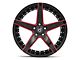 Marquee Wheels M3226 Gloss Black with Red Milled Accents Wheel; 20x9 (11-23 RWD Charger)