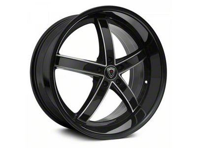 Marquee Wheels M5330A Gloss Black Machined Wheel; Rear Only; 20x10.5 (11-23 RWD Charger)