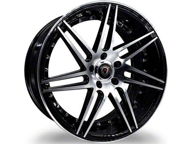 Marquee Wheels MR3266 Gloss Black Machined Wheel; Rear Only; 20x10.5 (11-23 RWD Charger)