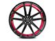 Marquee Wheels M3197 Gloss Black with Red Milled Accents Wheel; 22x9 (06-10 RWD Charger)