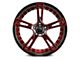 Marquee Wheels M3247 Gloss Black with Red Milled Accents Wheel; Rear Only; 22x10.5 (06-10 RWD Charger)