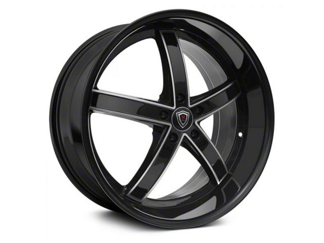 Marquee Wheels M5330A Gloss Black Machined Wheel; Rear Only; 22x10.5 (06-10 RWD Charger)