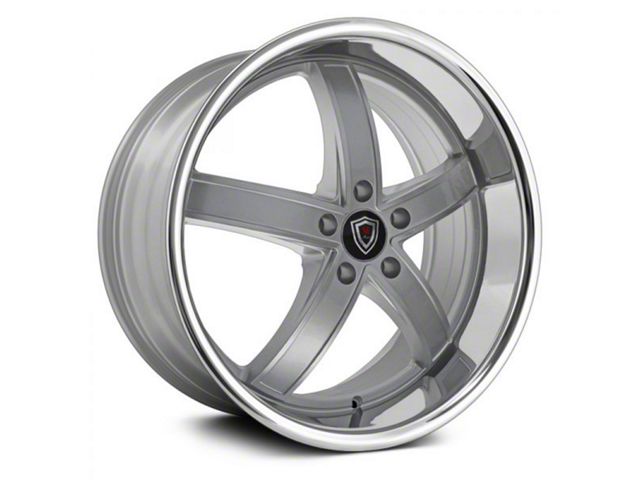 Marquee Wheels M5330A Silver Machined with Stainless Lip Wheel; Rear Only; 20x10.5 (06-10 RWD Charger)