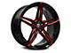 Marquee Wheels M8888 Gloss Black Red Milled Wheel; 18x8.5 (06-10 RWD Charger)
