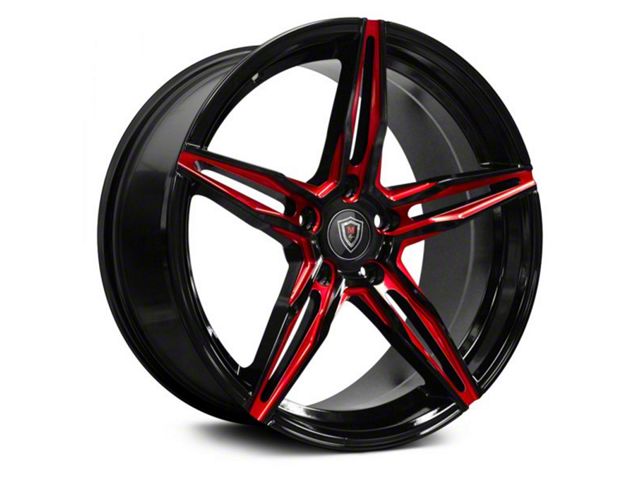 Marquee Wheels M8888 Gloss Black Red Milled Wheel; 18x9 (06-10 RWD Charger)