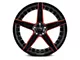 Marquee Wheels M3226 Gloss Black Red Milled Wheel; 22x9 (08-23 RWD Challenger, Excluding Widebody)