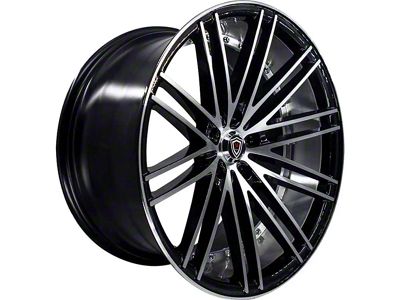Marquee Wheels M3246 Gloss Black Machined with Polished Inner Lip Wheel; Rear Only; 20x10.5 (08-23 RWD Challenger, Excluding Widebody)