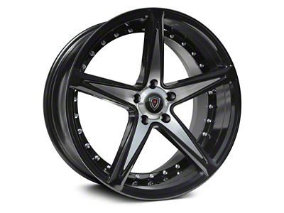 Marquee Wheels M3248 Gloss Black with Machined Polished Spokes Wheel; Rear Only; 20x10.5; 15mm Offset (08-23 RWD Challenger, Excluding Widebody)
