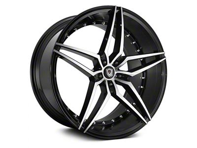 Marquee Wheels M3259 Gloss Black Machined Wheel; Rear Only; 22x10.5; 15mm Offset (08-23 RWD Challenger, Excluding Widebody)