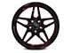 Marquee Wheels M3259 Gloss Black with Red Milled Accents Wheel; 18x8 (08-23 RWD Challenger w/o Brembo, Excluding Widebody)