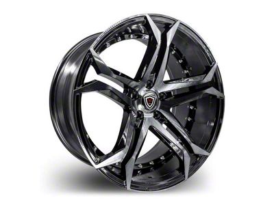 Marquee Wheels M3284 Gloss Black Machined Wheel; Rear Only; 20x10.5 (08-23 RWD Challenger, Excluding Widebody)