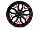 Marquee Wheels M3371 Gloss Black with Red Spoke Accents Wheel; Rear Only; 20x10.5 (08-23 RWD Challenger, Excluding Widebody)