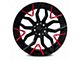 Marquee Wheels M3371 Gloss Black with Red Spoke Accents Wheel; 20x9 (08-23 RWD Challenger, Excluding Widebody)