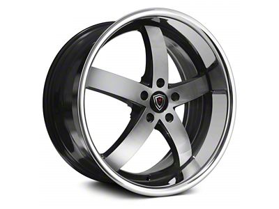 Marquee Wheels M5330 Gloss Black Machined with Stainless Lip Wheel; Rear Only; 20x10.5 (08-23 RWD Challenger, Excluding Widebody)