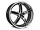 Marquee Wheels M5330A Gloss Black Machined with Stainless Lip Wheel; Rear Only; 22x10.5 (08-23 RWD Challenger, Excluding Widebody)