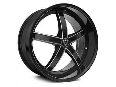 Marquee Wheels M5330A Gloss Black Machined Wheel; Rear Only; 22x10.5 (08-23 RWD Challenger, Excluding Widebody)