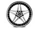 Marquee Wheels M5331A Gloss Black Machined with Stainless Lip Wheel; Rear Only; 22x10.5 (08-23 RWD Challenger, Excluding Widebody)