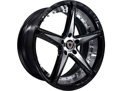 Marquee Wheels MR3248 Gloss Black Machined Wheel; 20x9 (08-23 RWD Challenger, Excluding Widebody)