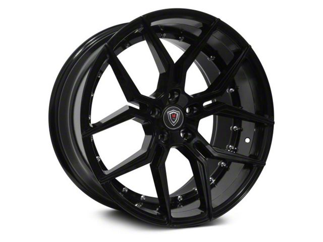 Marquee Wheels M1000 Gloss Black Wheel; Rear Only; 22x10.5 (11-23 RWD Charger, Excluding Widebody)